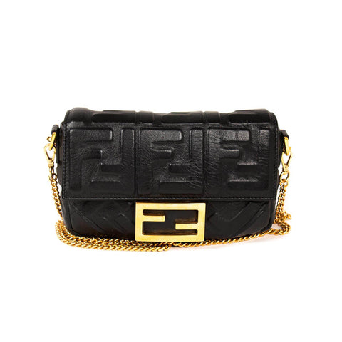 Fendi 2Jours Petite Embellished Leather Tote