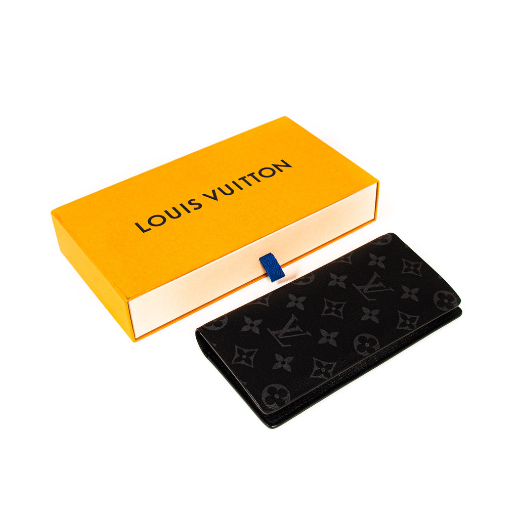 Louis Vuitton NEW Monogram Eclipse Portefeuille Brazza Wallet - BougieHabit