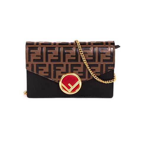 Fendi 2Jours Petite Embellished Leather Tote