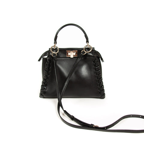 Fendi 2Jours Petite Embellished Leather Tote