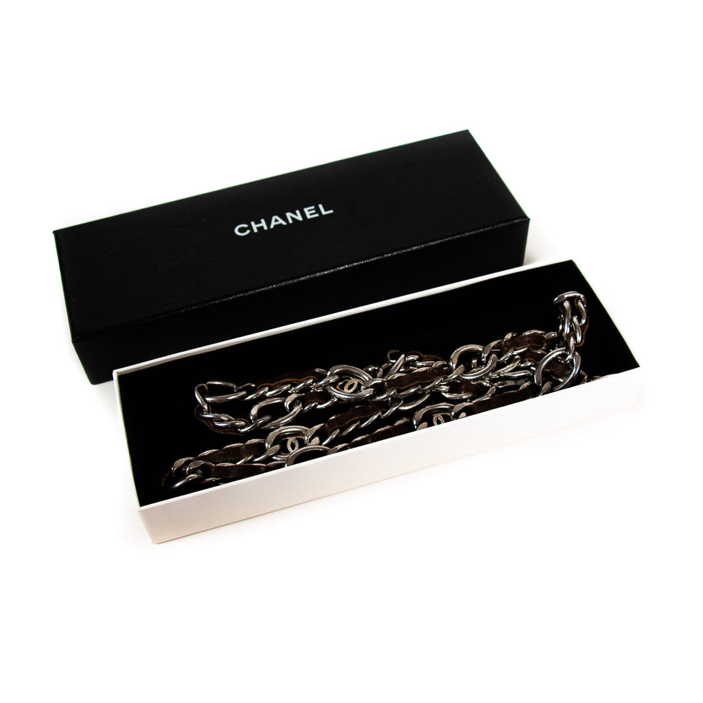 Chanel CC Chain-Link Leather Belt