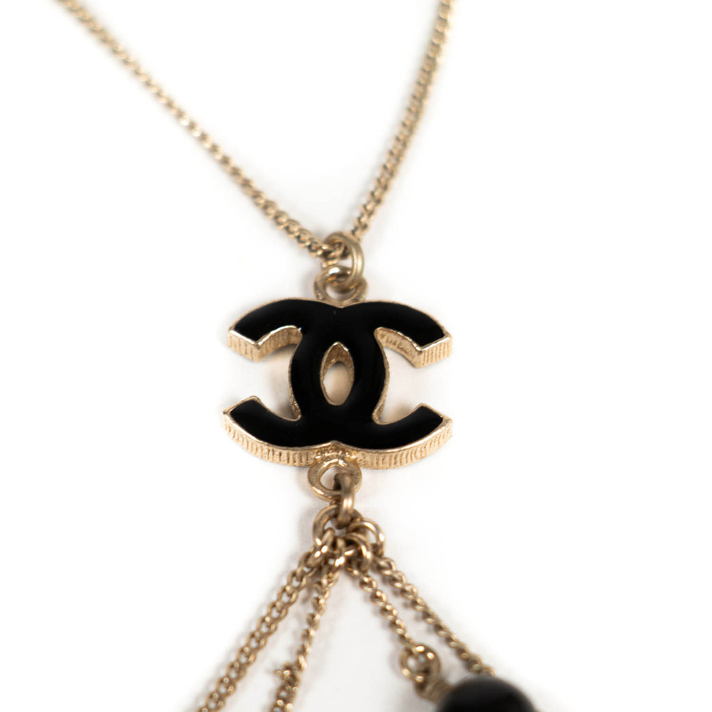 Chanel Pearl Logo Necklace