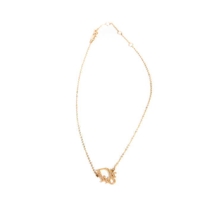 Christian Dior Crystal Logo Necklace