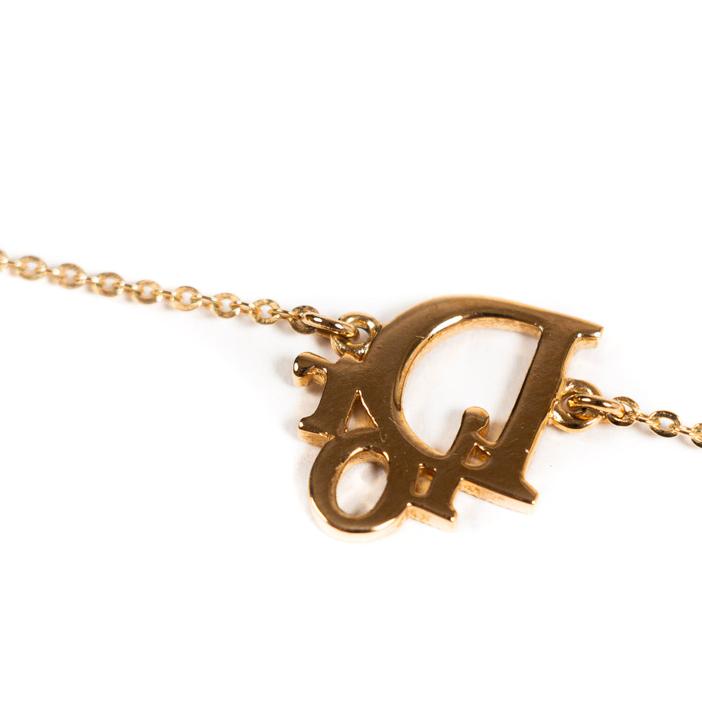 Christian Dior Crystal Logo Necklace