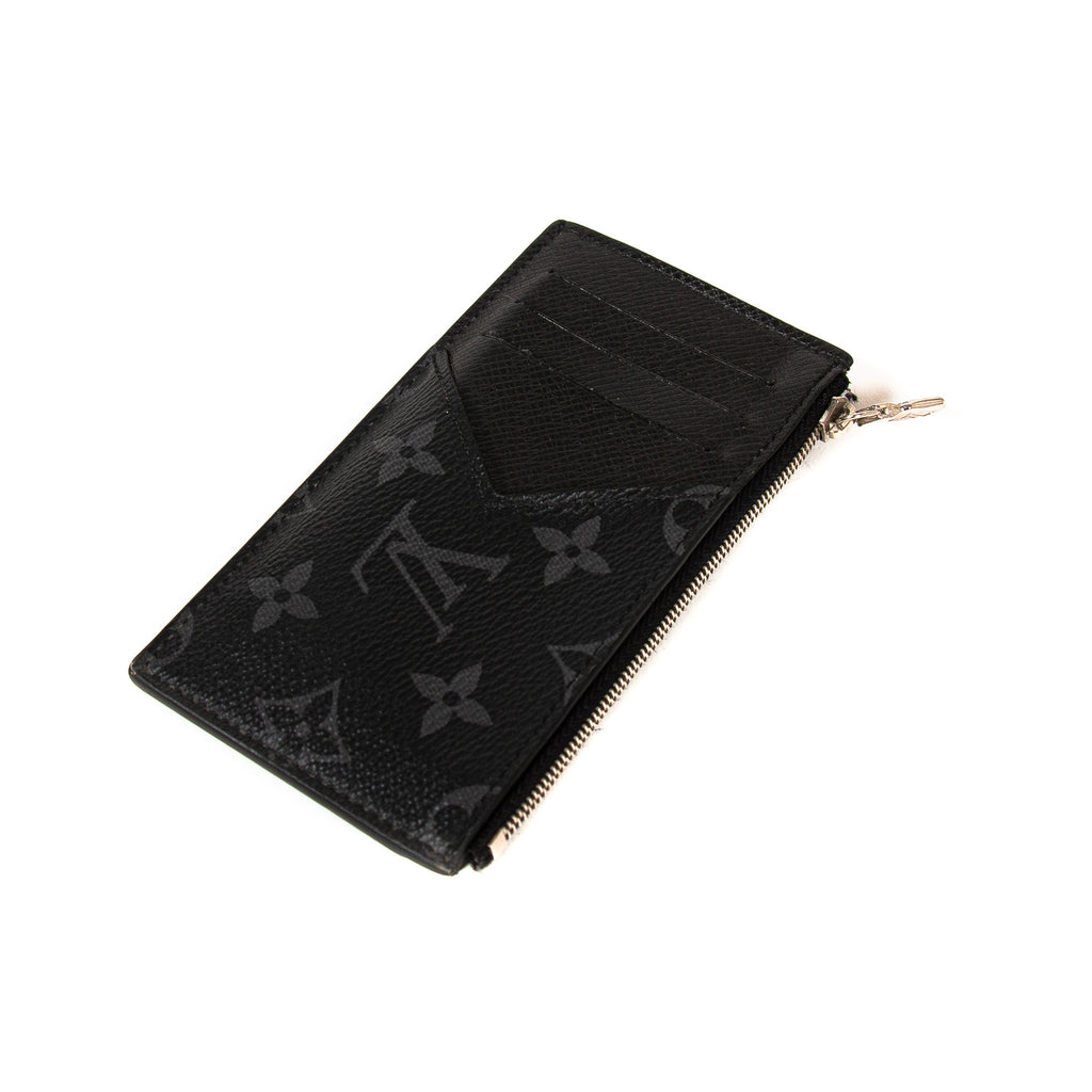 Louis Vuitton Coin Card Holder Monogram Eclipse Taiga Black in Taiga  Leather/Coated Canvas with Silver-tone - US