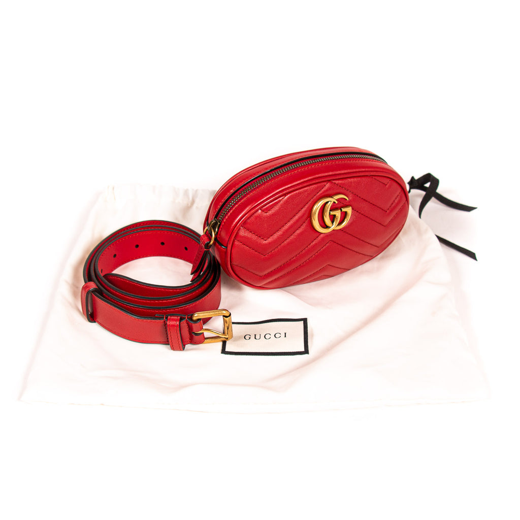 Gucci Marmont Matelassé Leather Belt Bag