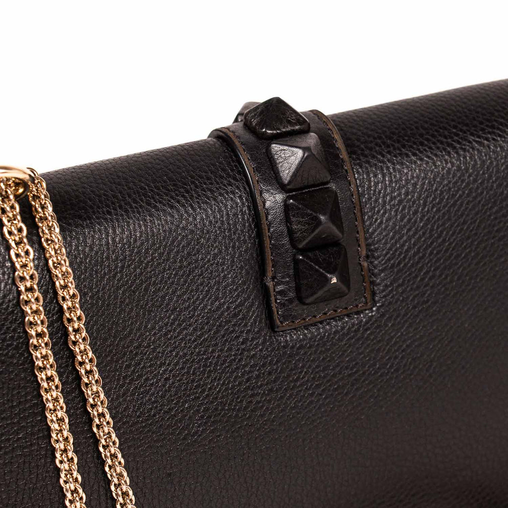 Valentino Red Leather Medium Rockstud Glam Lock Flap Bag at 1stDibs