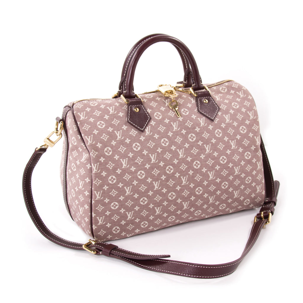 Louis Vuitton M56703 Monogram Idylle Grey/ Blue Speedy Bandouliere 30  (MB1141)