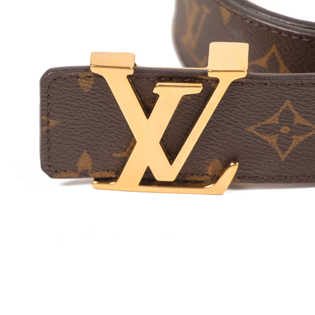 Louis Vuitton Black Taiga Leather LV Initiales Belt 95CM Louis