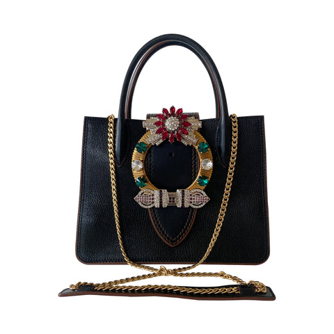 Fendi Kan I F Embroidered Leather Bag