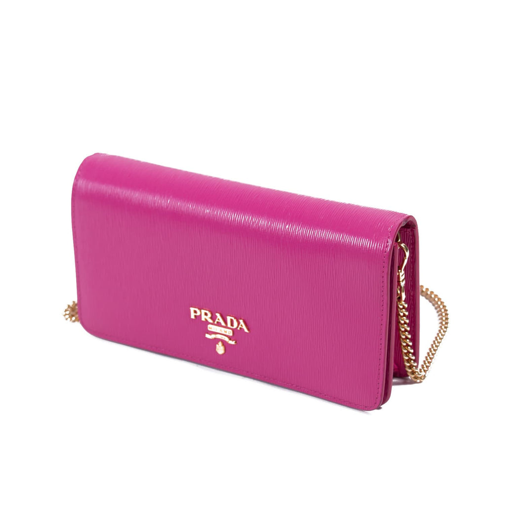 prada wallet on chain authentic pink