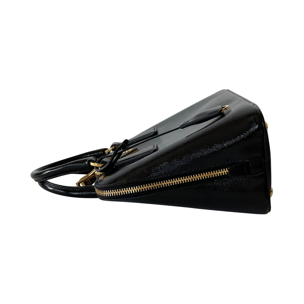 Prada Saffiano Vernice Small Promenade Bag - Black Handle Bags, Handbags -  PRA257474