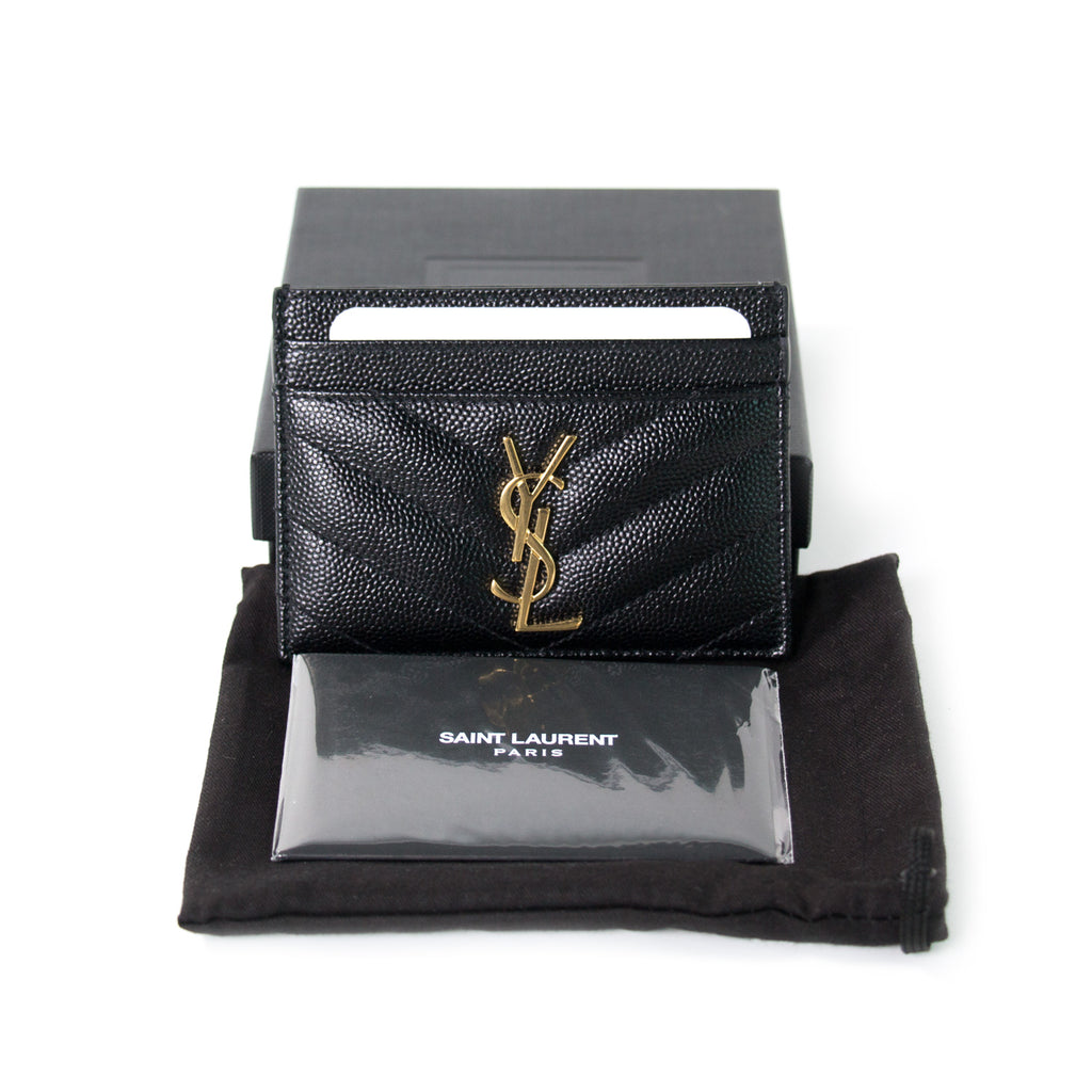Ysl black 2025 monogram card holder