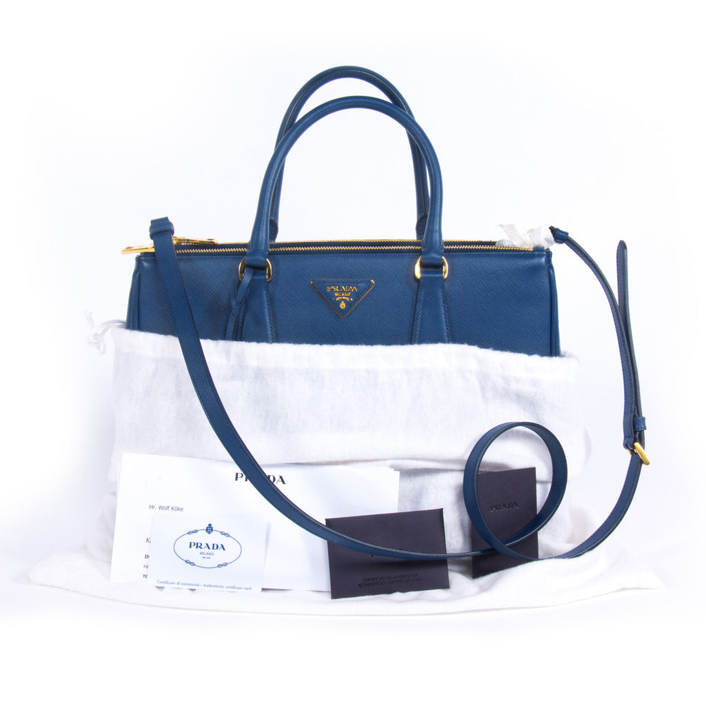 Shop authentic Prada Saffiano Lux Double Zip Small at revogue for