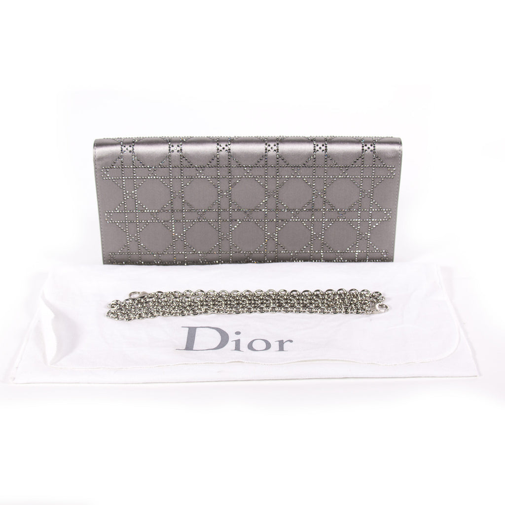 Christian Dior Cannage Satin Clutch Bags Dior - Shop authentic new pre-owned designer brands online at Re-Vogue