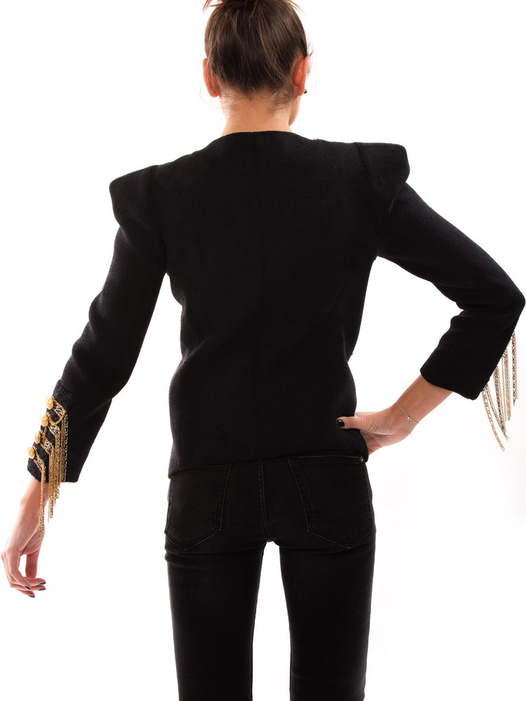 Balmain Black Embroidered Jacket - revogue