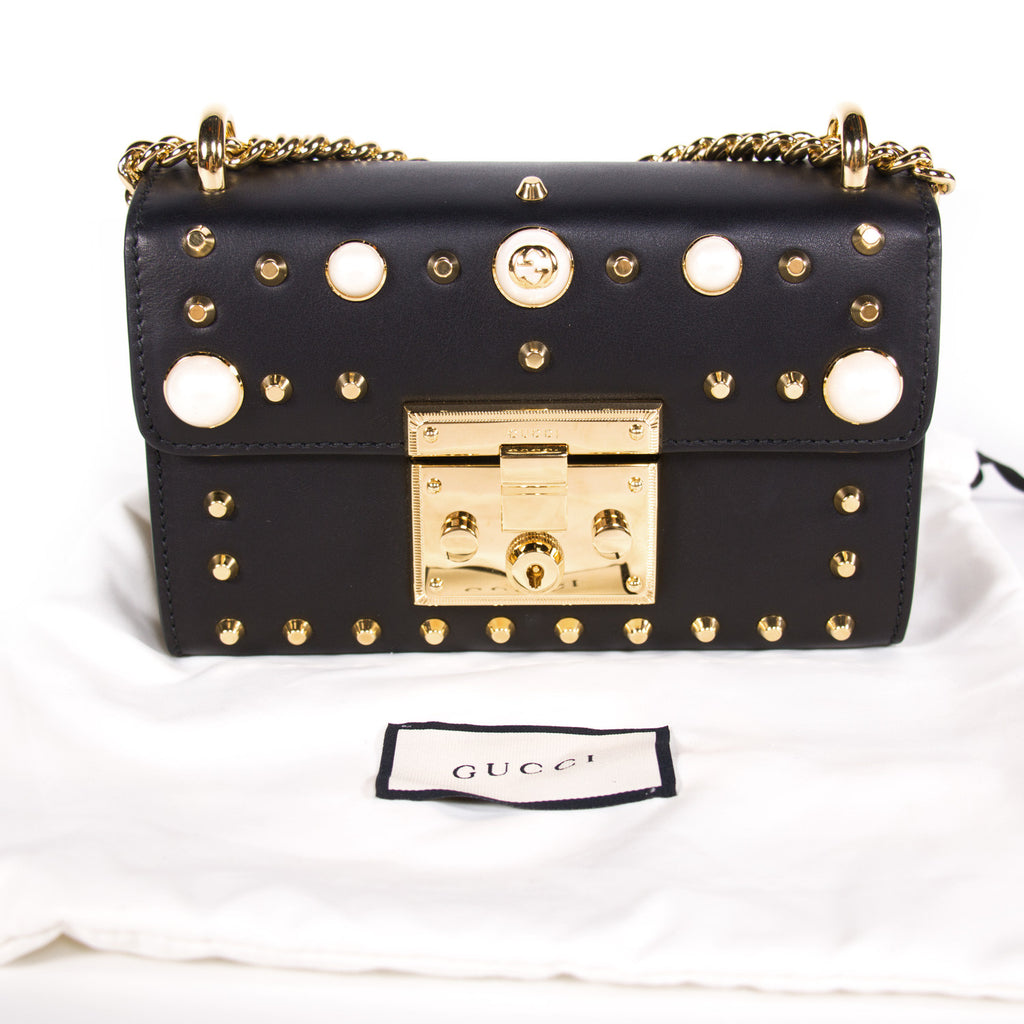 Gucci Padlock Studded Leather Shoulder Bag Bags Gucci - Shop authentic new pre-owned designer brands online at Re-Vogue