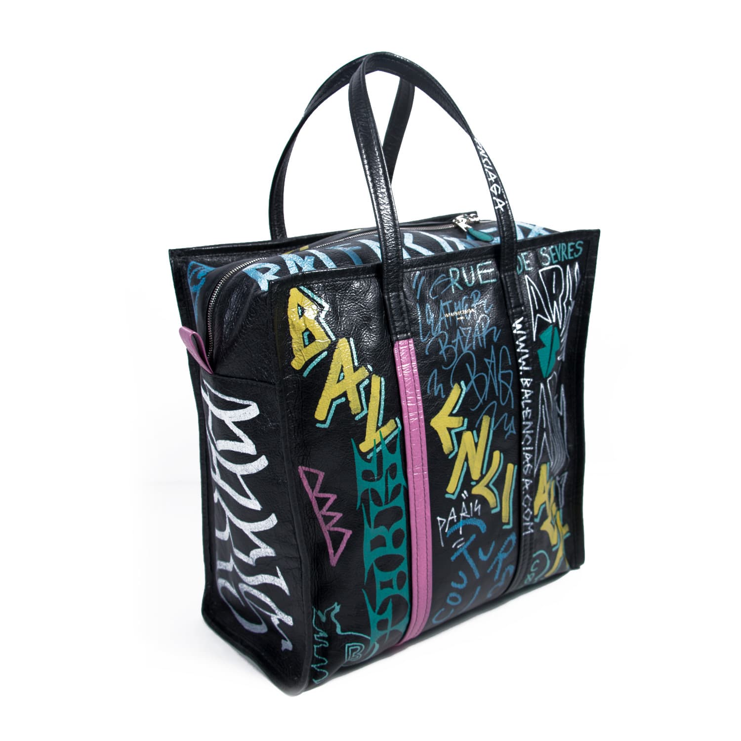 Balenciaga Bazar Medium Graffiti Shopper Tote – revogue