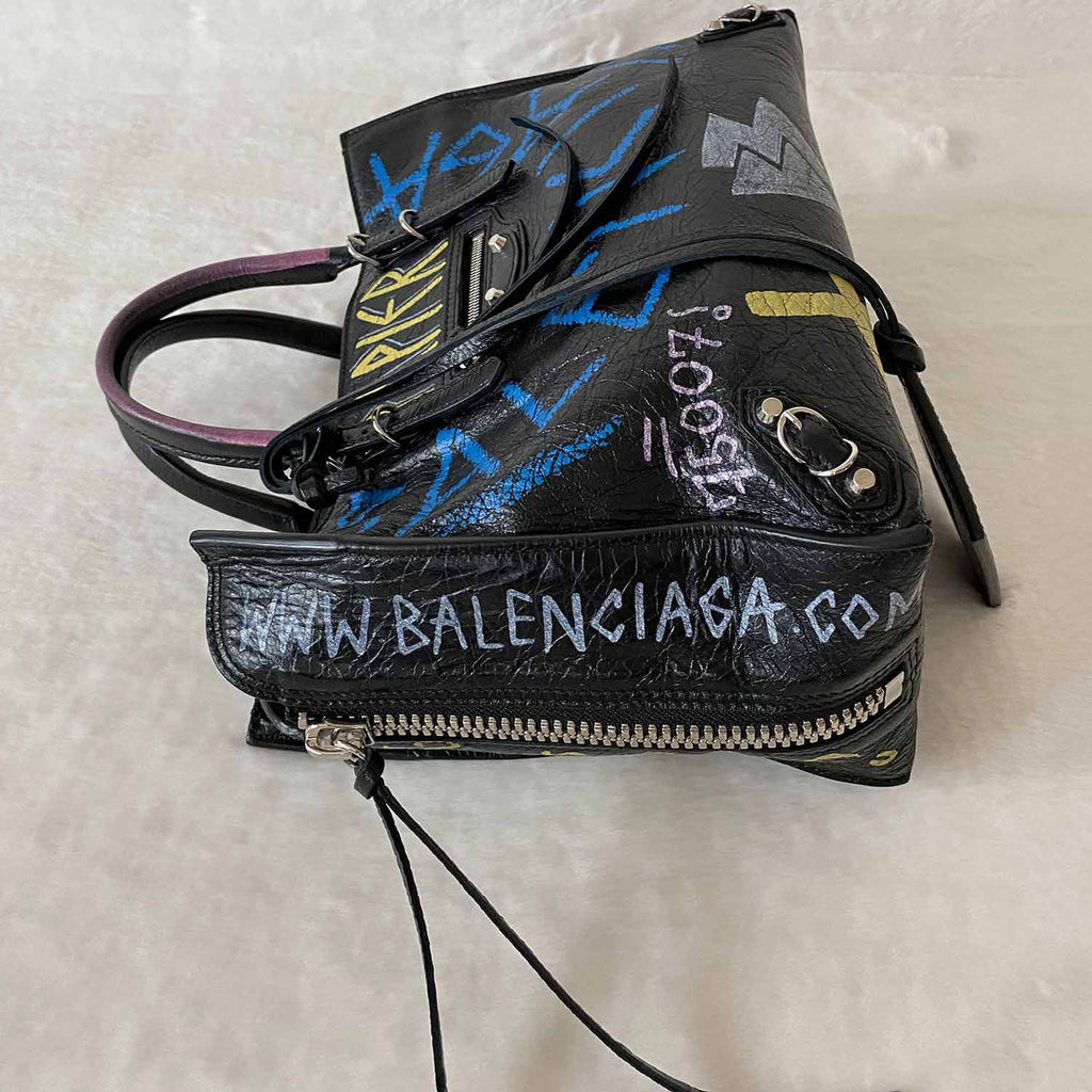 Shop authentic Balenciaga Graffiti Papier A4 Mini Bag at revogue for just  USD 900.00