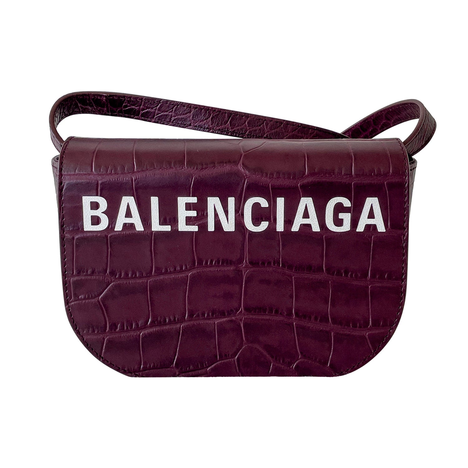 Balenciaga Logo Ville Bag Printed Leather XXS at 1stDibs