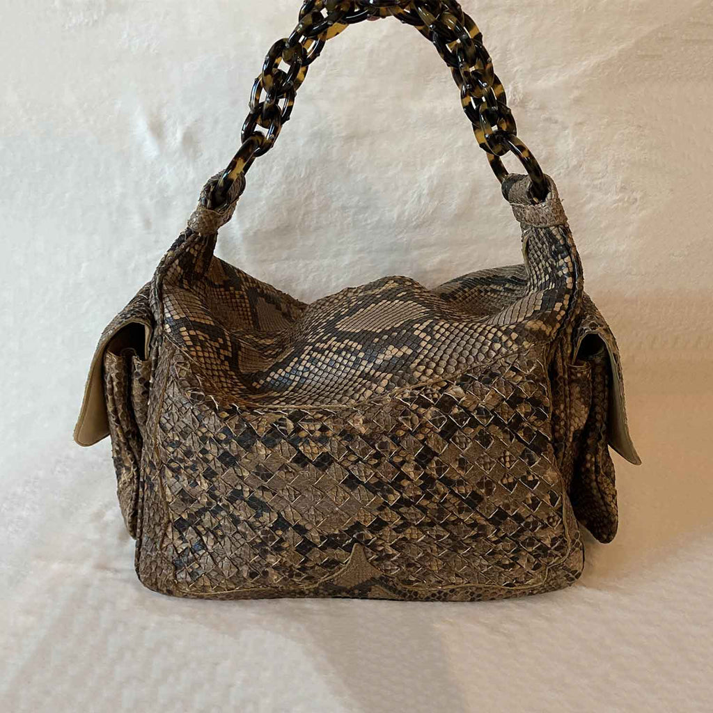 BOTTEGA VENETA Intrecciato Nappa Small Snake Skin Bag – Encore Resale.com