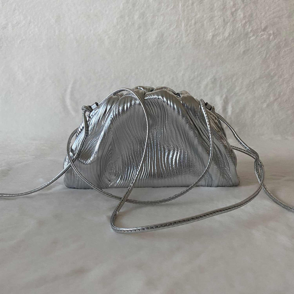 Bottega Veneta // Silver Mini Pouch Bag – VSP Consignment