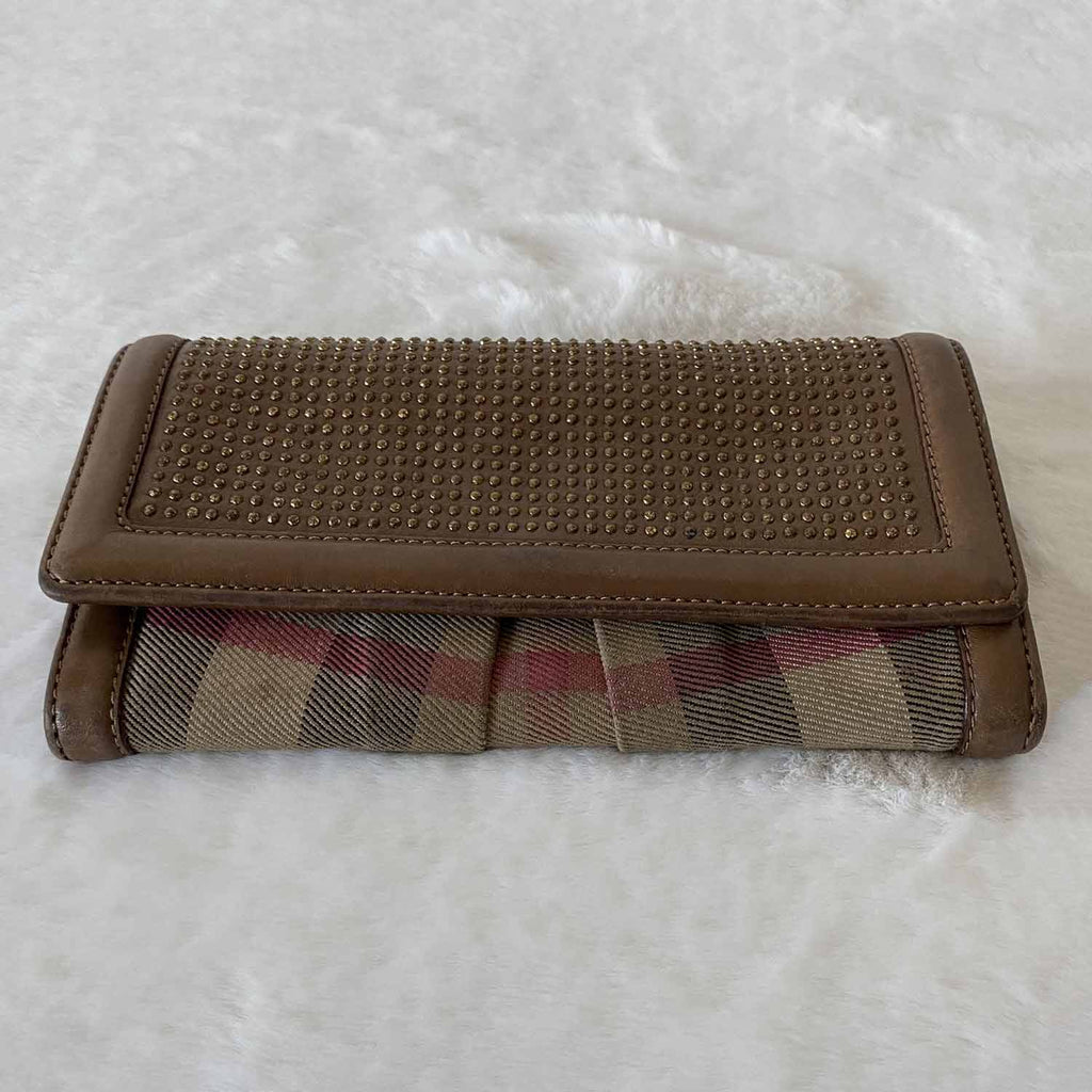 Burberry House Check Studded Wallet