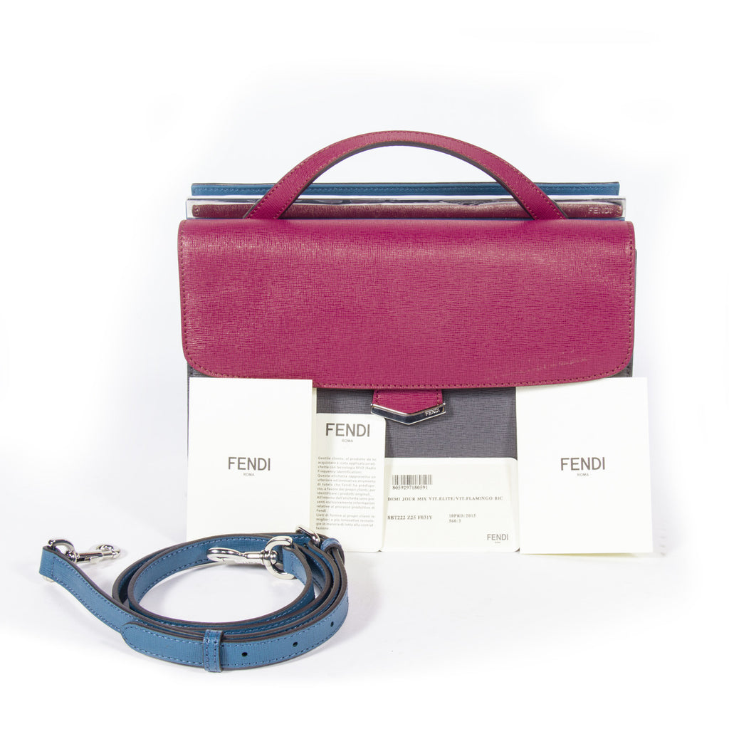 Fendi Baguette Mini Pink Sequin And Leather. bnll