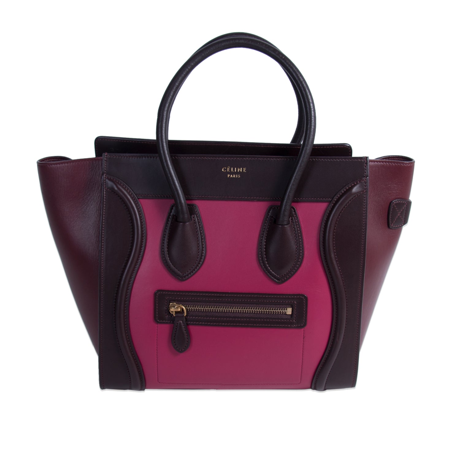 Shop authentic Celine Tricolor Micro Luggage Tote Bag at revogue