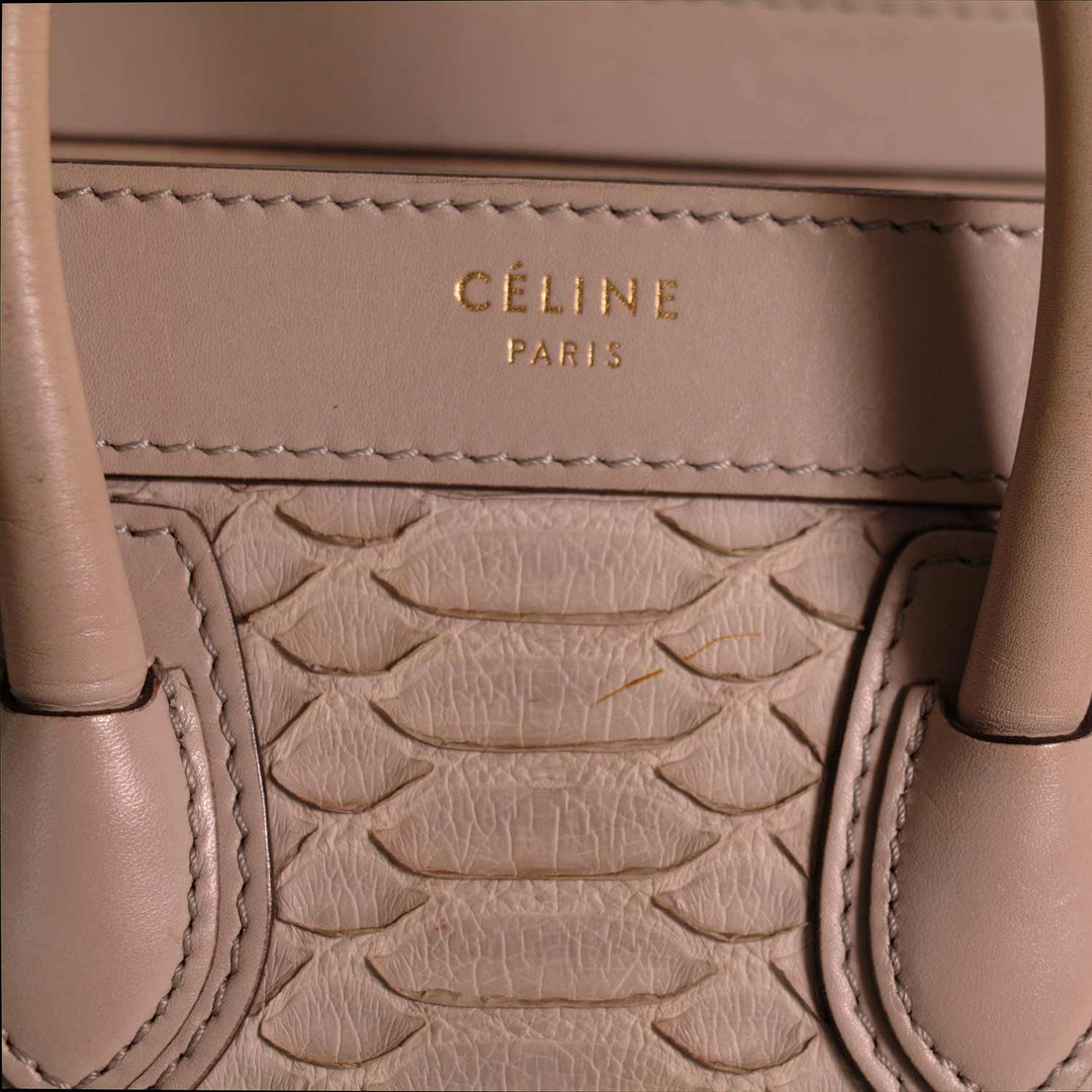 Céline Python Nano Luggage Tote Bag