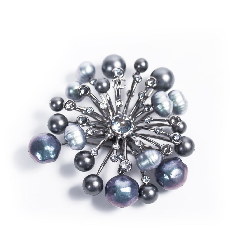 Chanel Gunmetal Crystal Brooch Accessories Chanel - Shop authentic new pre-owned designer brands online at Re-Vogue