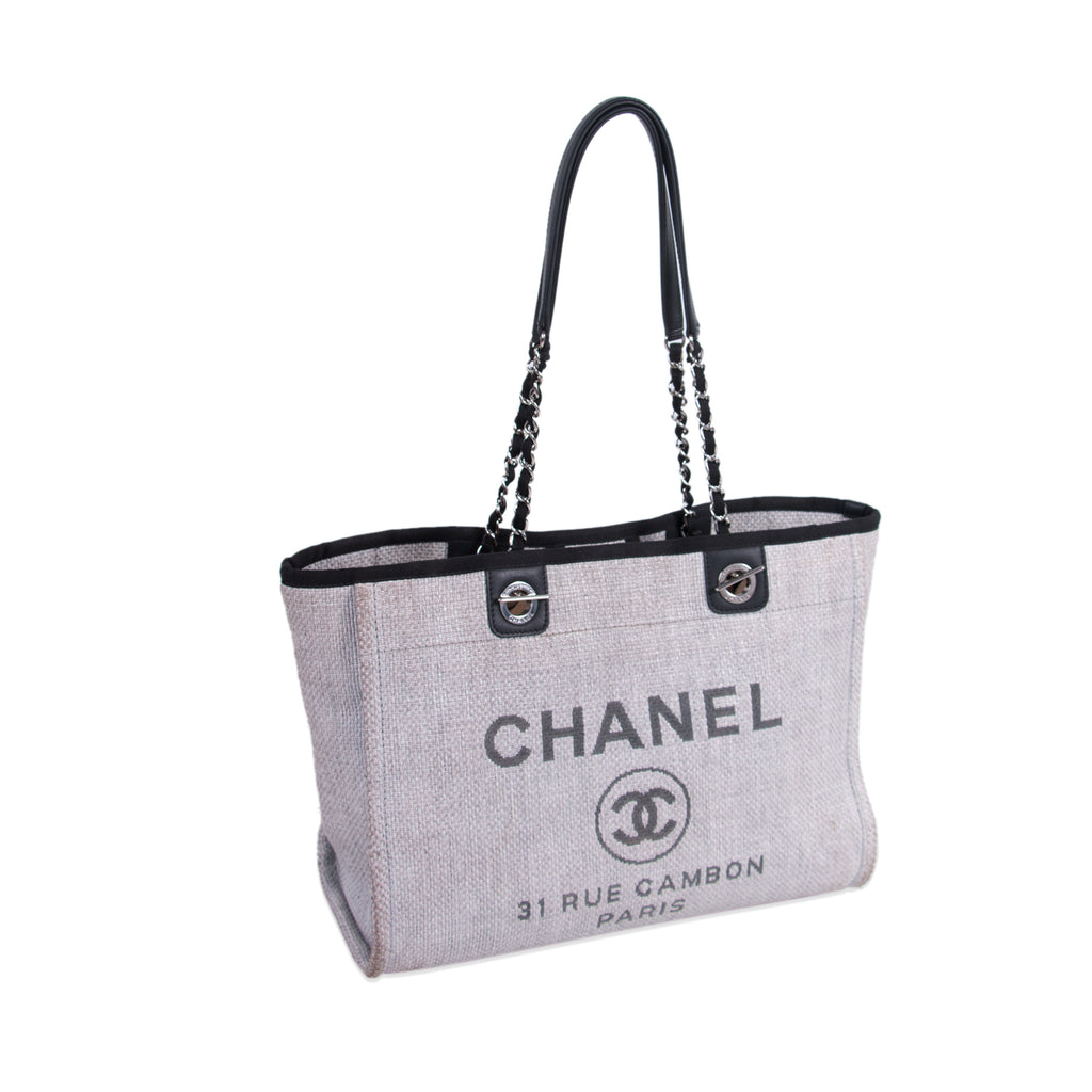Shop authentic Chanel Deauville Small Shopper Tote Bag at revogue