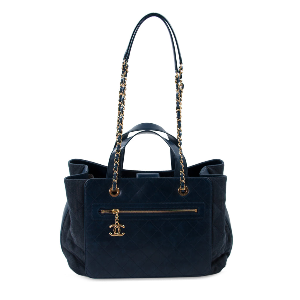 Chanel Denim and Leather Urban Mix Shopping Tote Bags Chanel - Shop authentic new pre-owned designer brands online at Re-Vogue