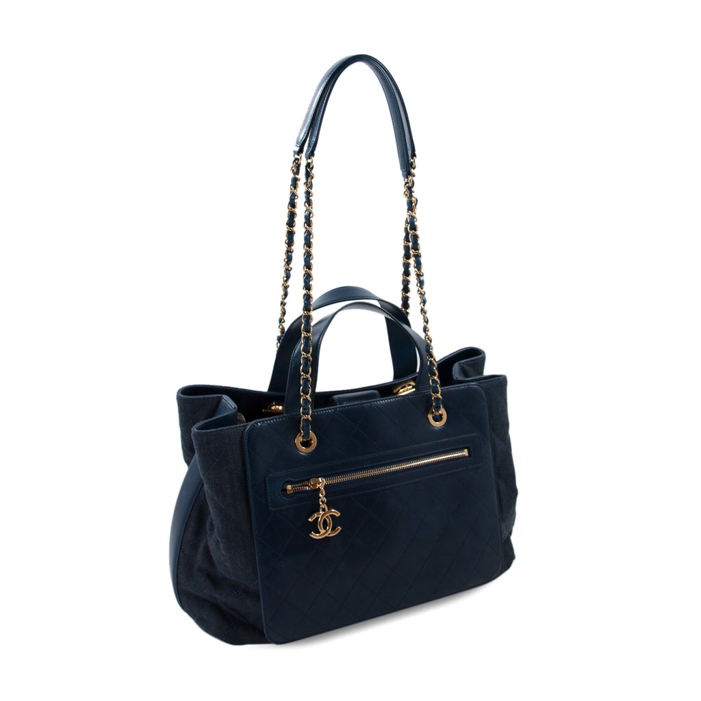 Chanel Denim and Leather Urban Mix Shopping Tote Bags Chanel - Shop authentic new pre-owned designer brands online at Re-Vogue