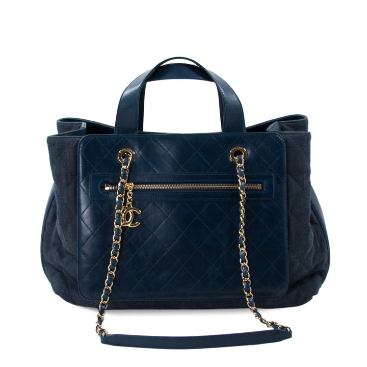 Chanel Denim and Leather Urban Mix Shopping Tote Bags Chanel - Shop authentic new pre-owned designer brands online at Re-Vogue