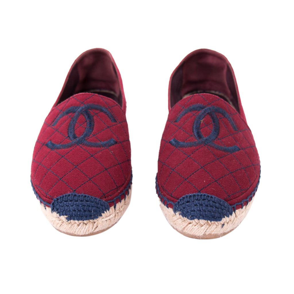 Chanel CC Canvas Espadrilles Flat Shoes Chanel - Shop authentic new pre-owned designer brands online at Re-Vogue