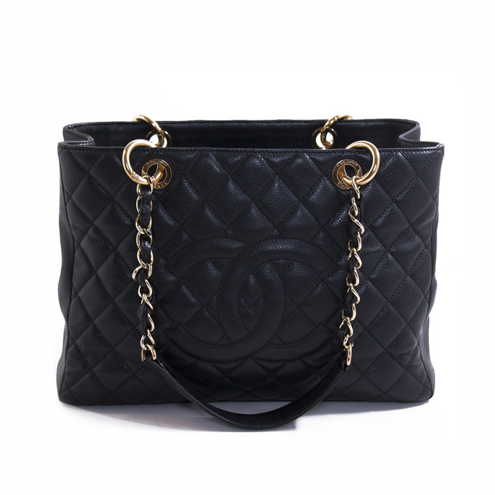 Chanel Black Caviar Leather Grand Shopping Tote Bags Chanel - Shop authentic new pre-owned designer brands online at Re-Vogue