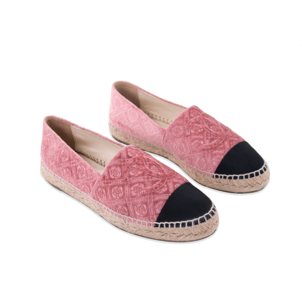 Shop authentic Chanel Velvet CC Espadrilles at revogue for just USD 400.00