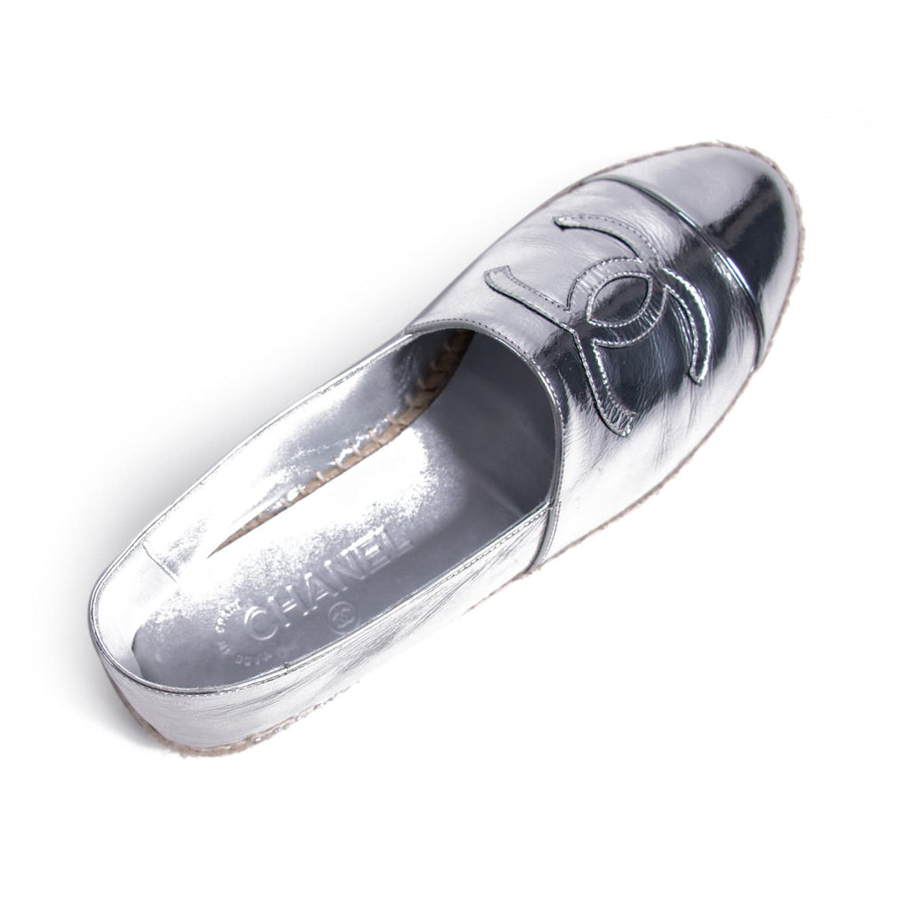 Chanel Metallic Leather CC Espadrilles Shoes Chanel - Shop authentic new pre-owned designer brands online at Re-Vogue