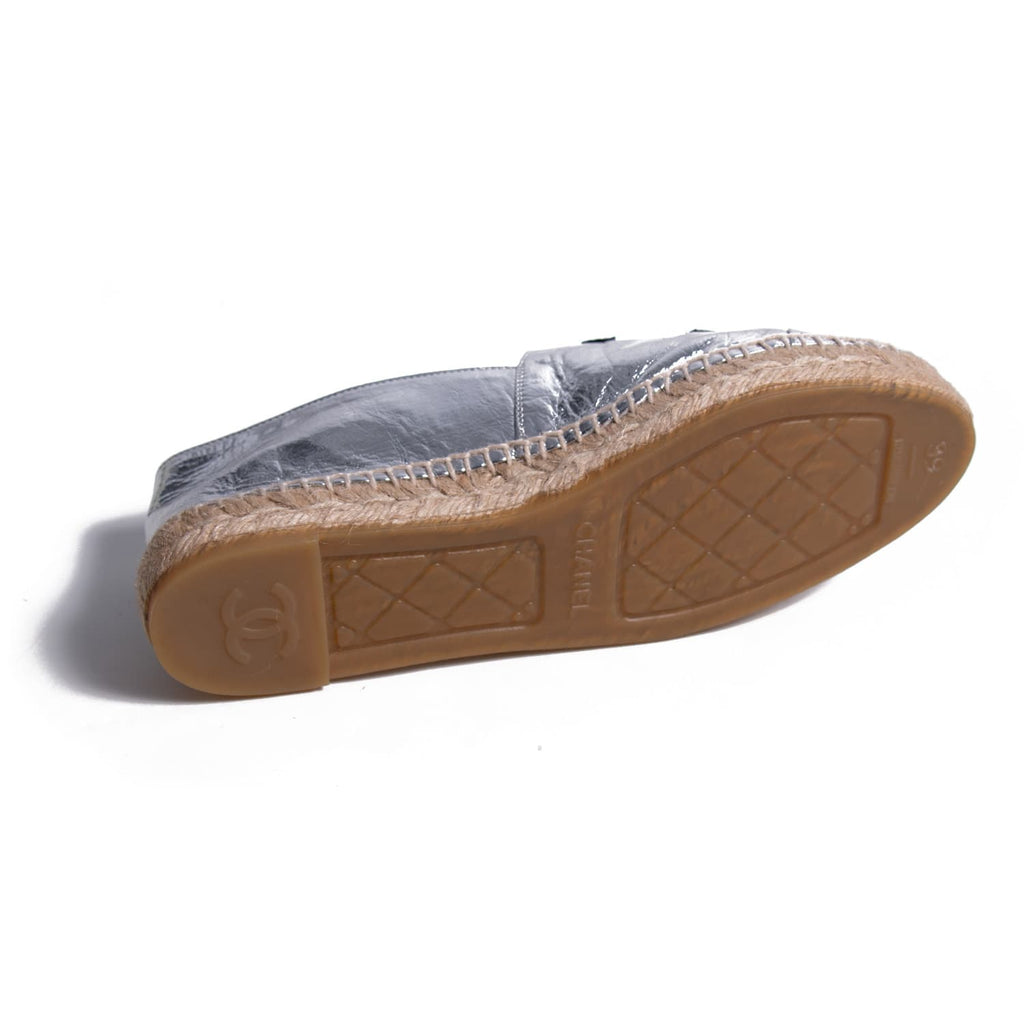 Chanel Metallic Leather CC Espadrilles Shoes Chanel - Shop authentic new pre-owned designer brands online at Re-Vogue