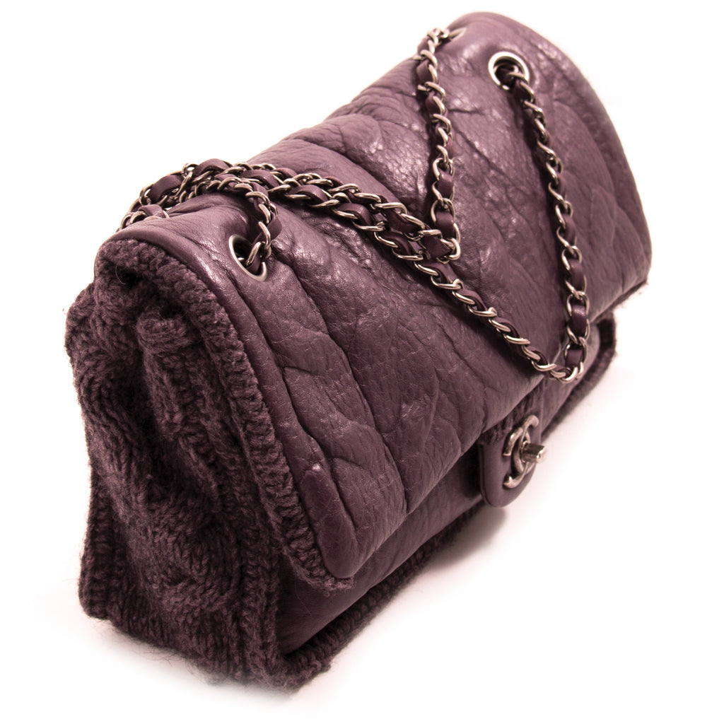 Chanel Chic Knit Flap Bag Sheepskin and Wool Mini at 1stDibs