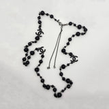 Chanel Black Bead Long Necklace