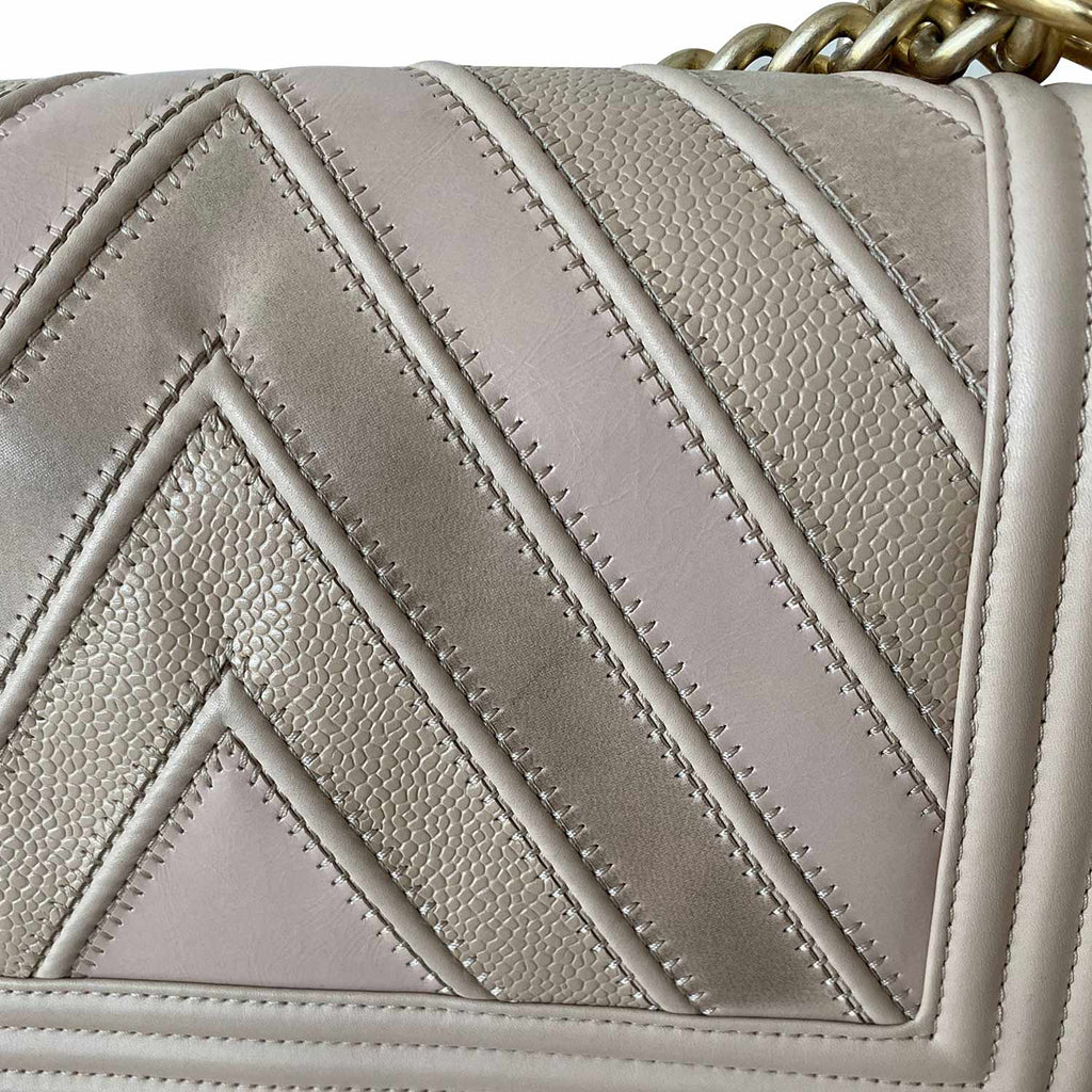 Chanel Medium Chevron Leather Boy Bag