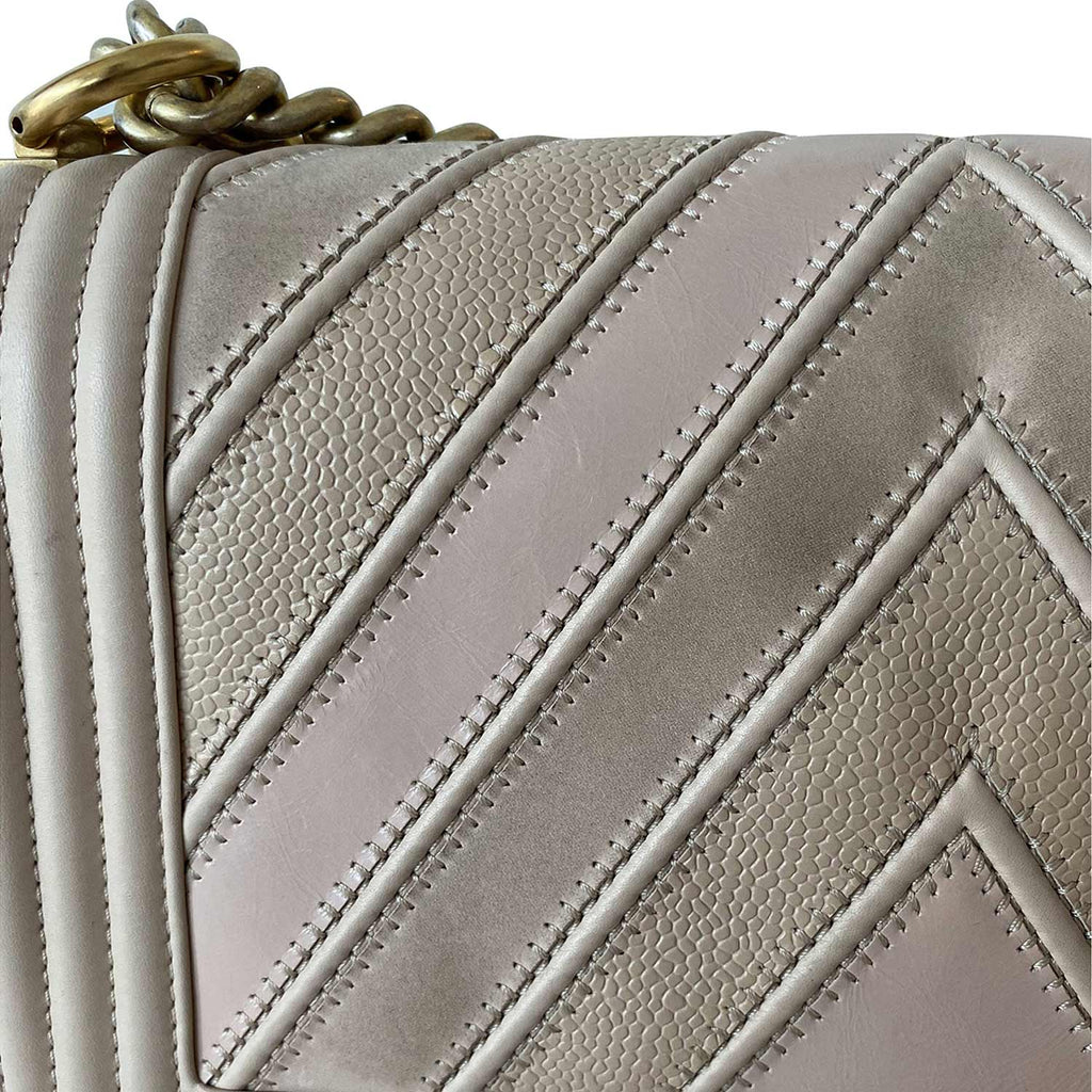 Chanel Medium Chevron Leather Boy Bag