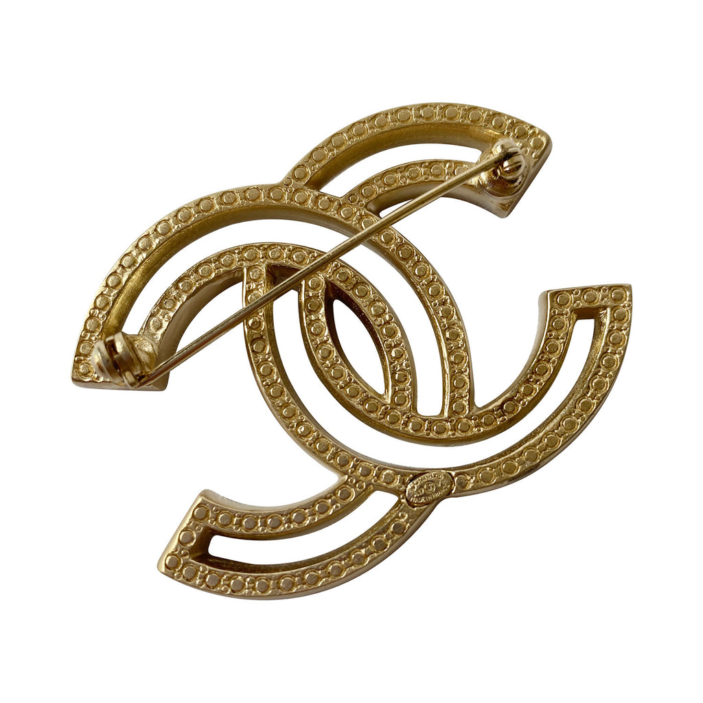 Chanel CC Logo Strass Pin Brooch