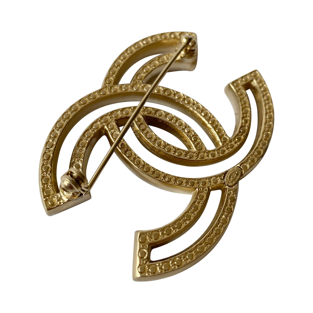 Chanel CC Logo Strass Pin Brooch