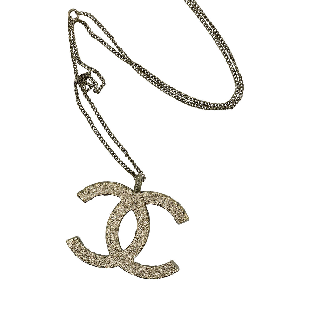 Chanel Crystal CC Logo Necklace