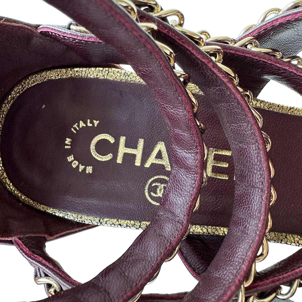 Chanel Chained Interlocking Logo Sandals