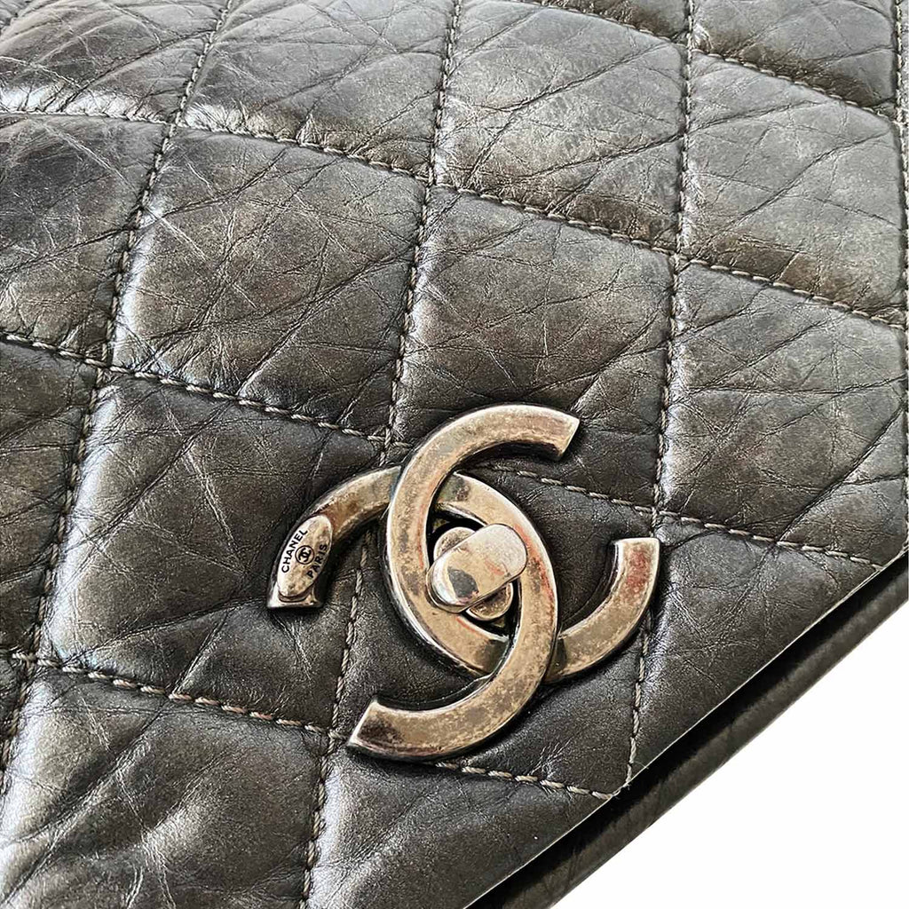 Chanel Crumpled Quilted CC Flap Bag