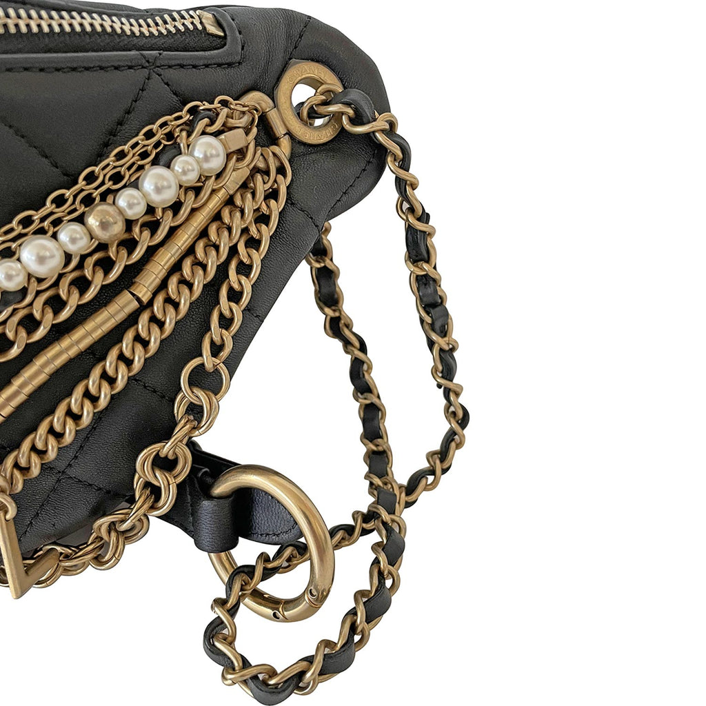 Chanel All About Chains Waist Bag in 2023  Waist bag, Gold leather,  Lambskin leather